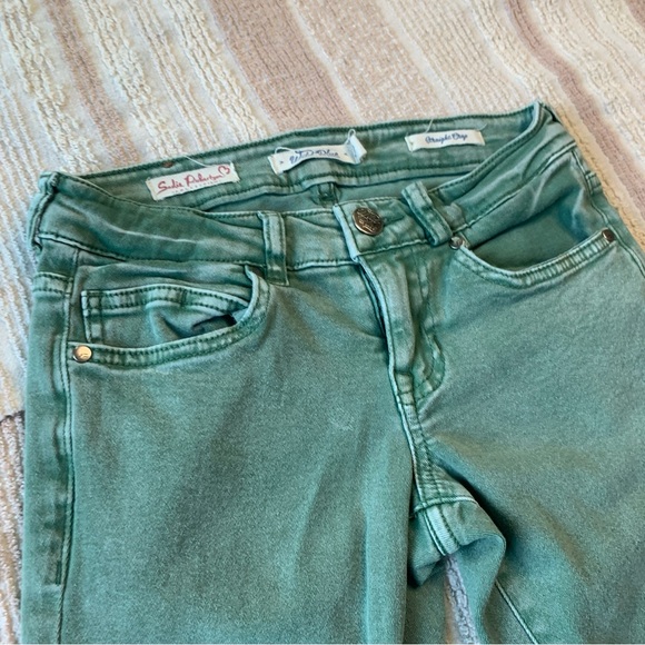 Wild Blue Forrest Green Straight Crop Jeans (0) - Picture 5 of 11